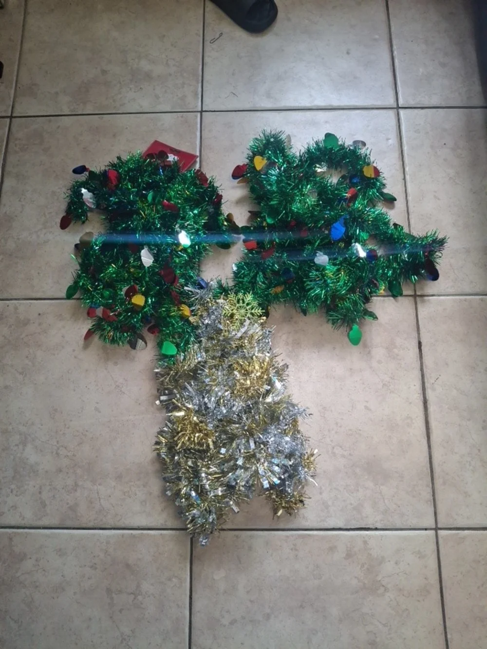 Festive Green and Gold Holiday Tinsel Garland Set - Home Holiday Decor